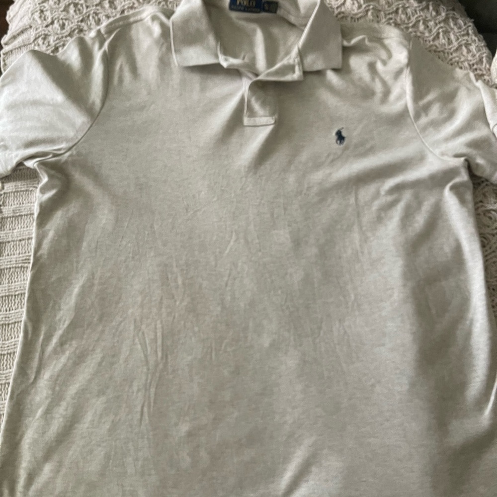 Polo by Ralph Lauren Men's Cream Polo with Navy Pony
